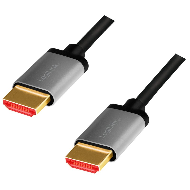 LogiLink Câble HDMI 2.1, connecteur A vers connecteur A, noir/gris, 1,0 m