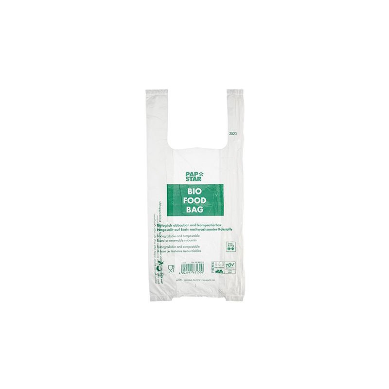 PAPSTAR hemddraagtassen, bio-folie, transparant, 550×280 mm, 100 stuks