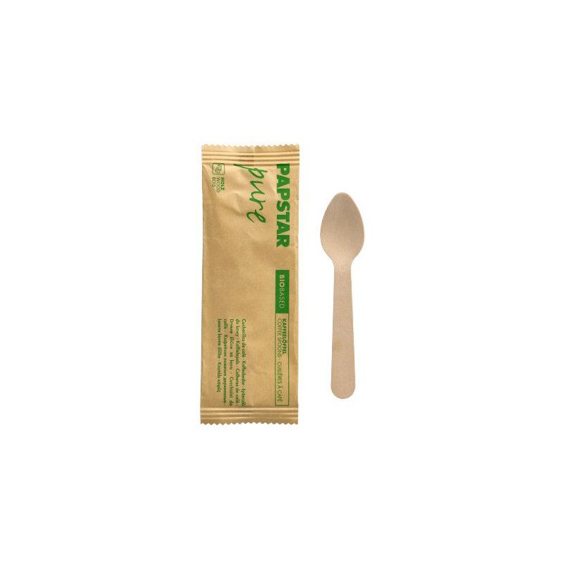 PAPSTAR wooden coffee stirrers, natural, 50 pieces