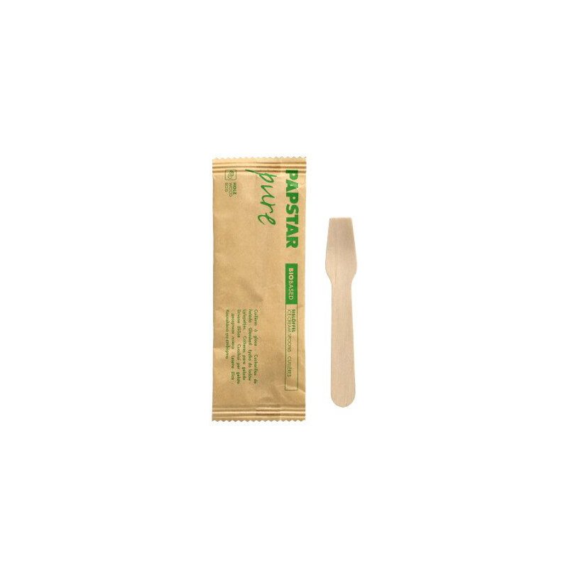 PAPSTAR cuillères à glace en bois naturel, 94 mm, 50 pièces
