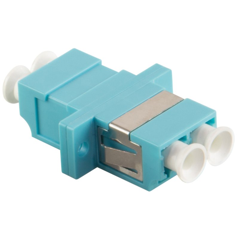 LogiLink Raccord fibre optique professionnel, 2× LC-duplex, multimode OM3, bleu aqua