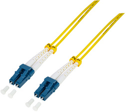 LogiLink Professional glasvezel patchkabel LC-duplex naar LC-duplex, OS2 singlemode, geel, 0,5 m