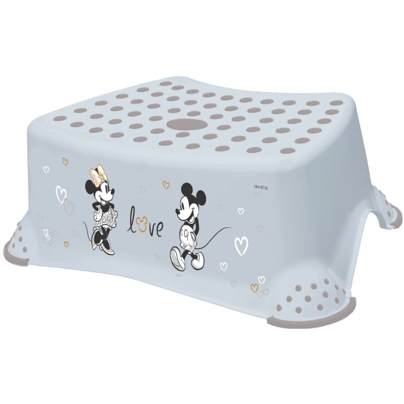 keeeper step stool Mickey Mouse, pastel blue, 405×275×140 mm, 80 kg load capacity