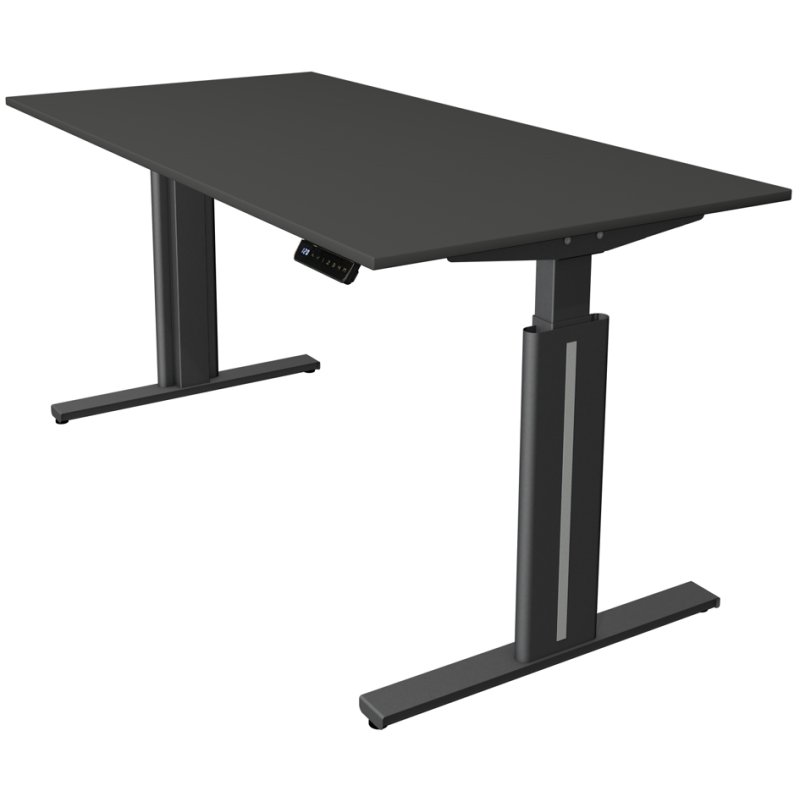 kerkmann bureau assis-debout Move 3 elegant, réglable électriquement, gris clair, 180×80 cm