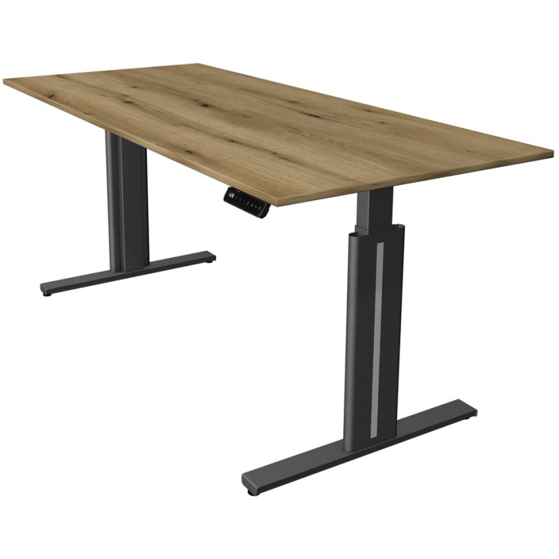 kerkmann bureau assis-debout Move 3 elegant, réglable électriquement, gris clair, 180×80 cm