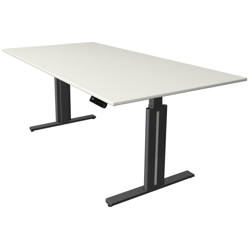 kerkmann bureau assis-debout Move 3 elegant, réglable électriquement, gris clair, 180×80 cm