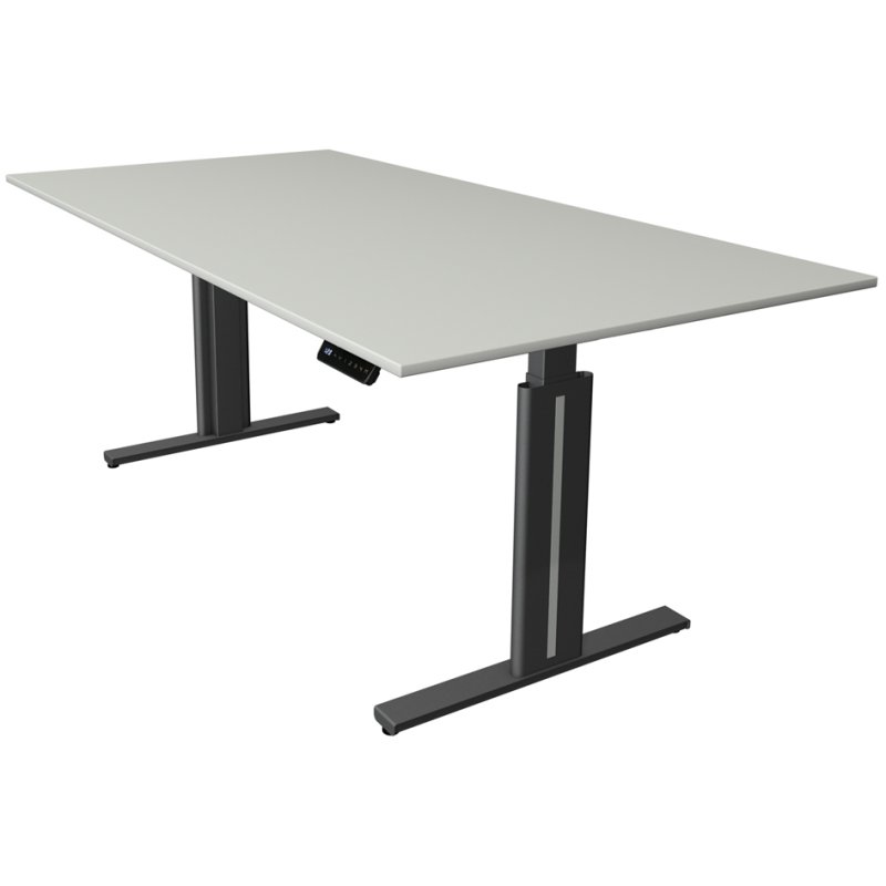 kerkmann bureau assis-debout Move 3 elegant, réglable électriquement, gris clair, 180×80 cm