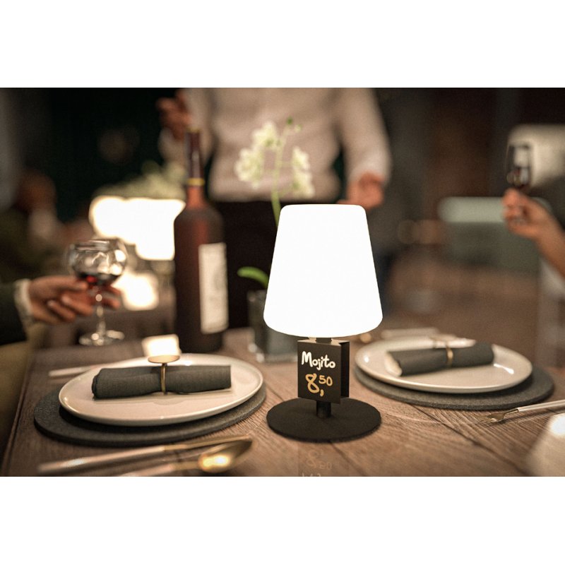 Securit Michelle Lampe de table LED, rechargeable, noir/blanc, dimmable