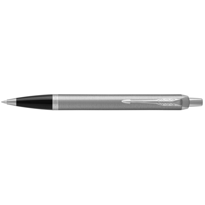 PARKER IM Essential push ballpoint pen, black, chrome details, blue