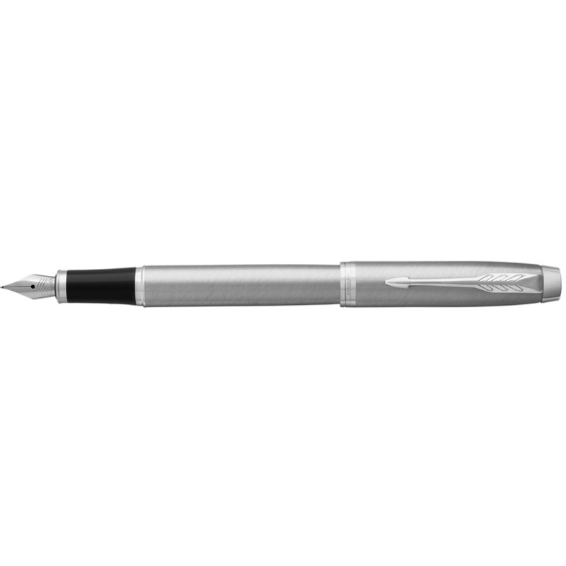 PARKER fountain pen IM Essential, black with chrome details, M nib, blue ink