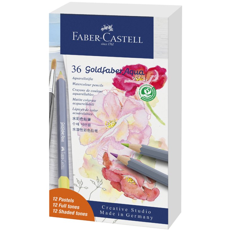 Faber-Castell GOLDFABER watercolour crayons, gift packaging, 36 pieces