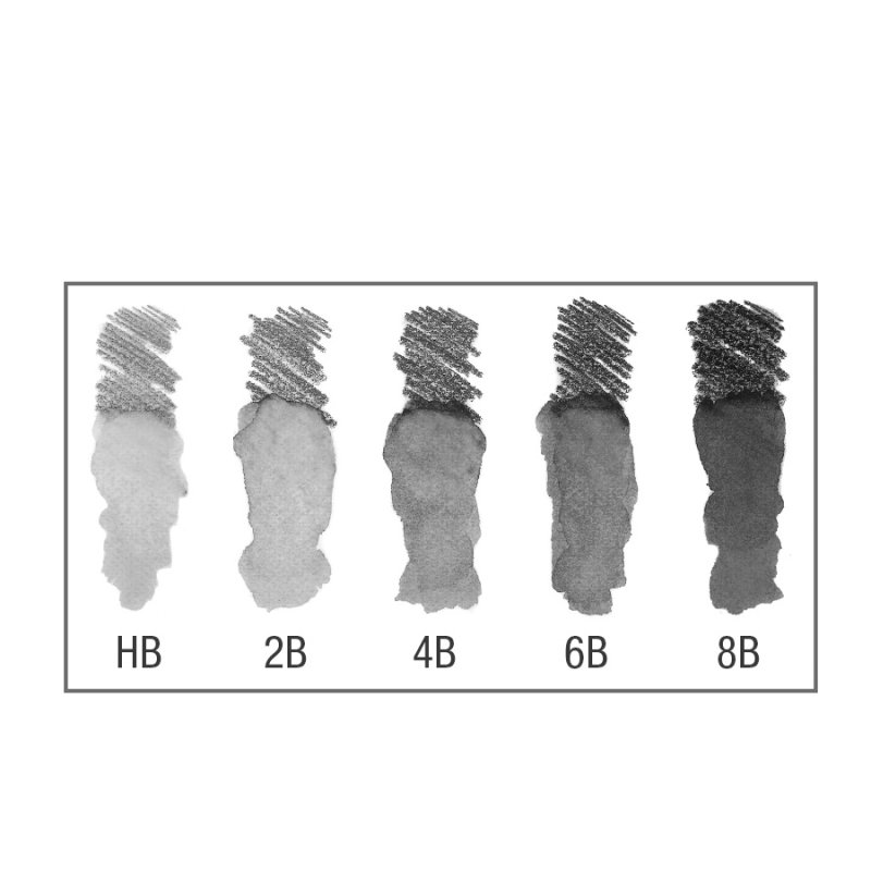 Faber-Castell crayons aquarelle GRAPHITE AQUARELLE, 5 pièces, HB-8B
