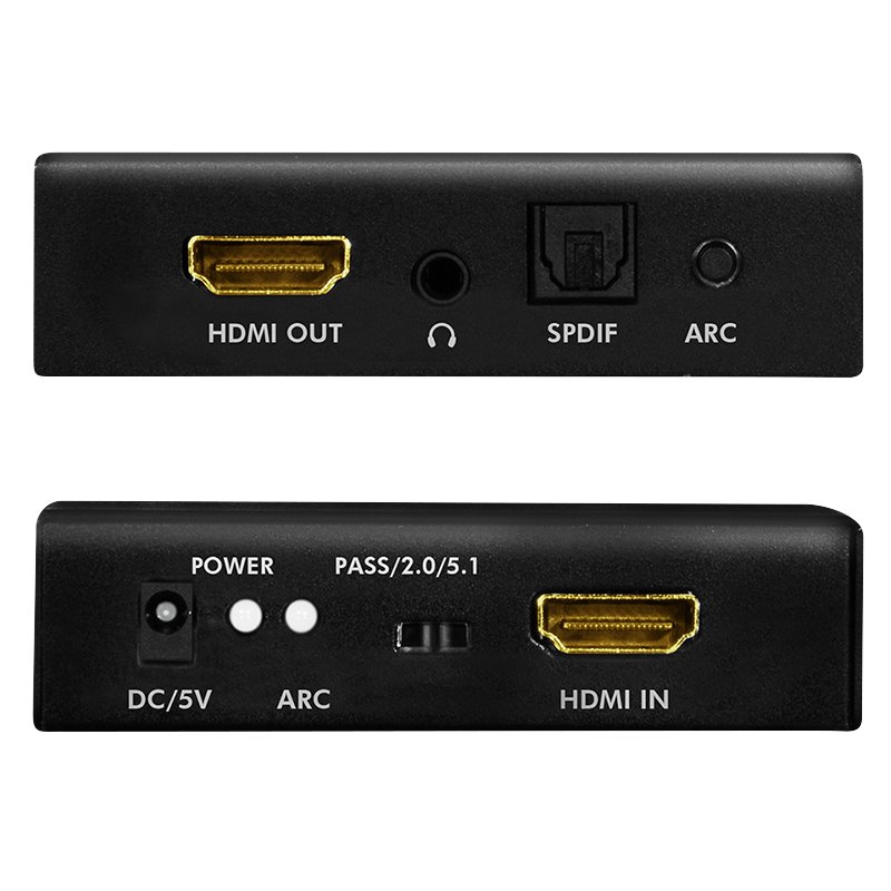 LogiLink 4K/60Hz HDMI audio extractor, black, metal housing