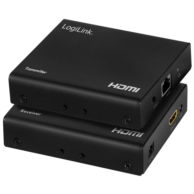 LogiLink 4K HDMI extender set over IP network, 70 m, black