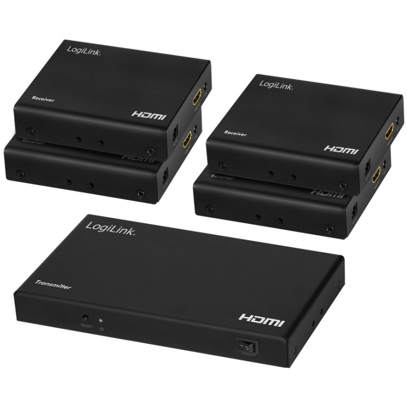 LogiLink 4K HDMI extender/splitter set over IP, 70 m, black