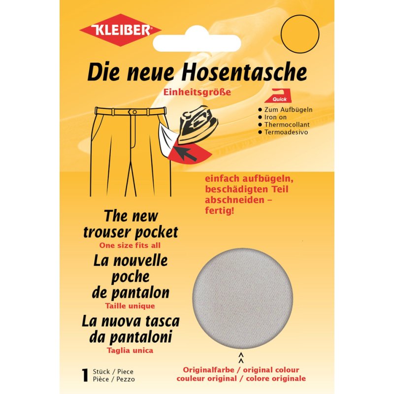 KLEIBER reserve-broekzak, lichtgrijs, 230×185 mm, 50% katoen 50% polyester