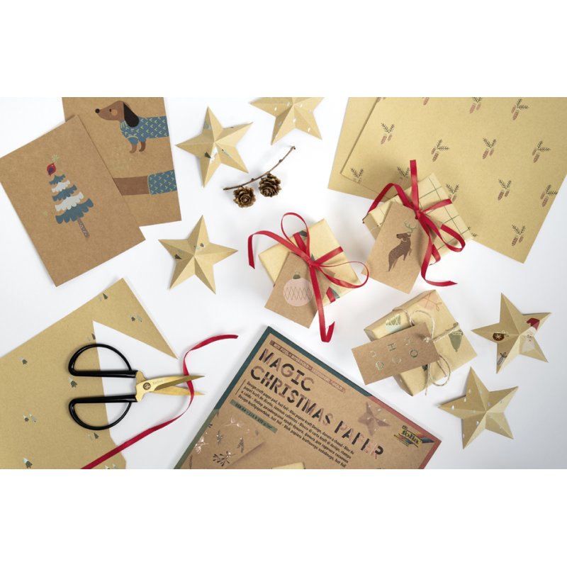 folia kraftpapierblok Magic Christmas Paper, A4, 20 vel, hotfoil kerst