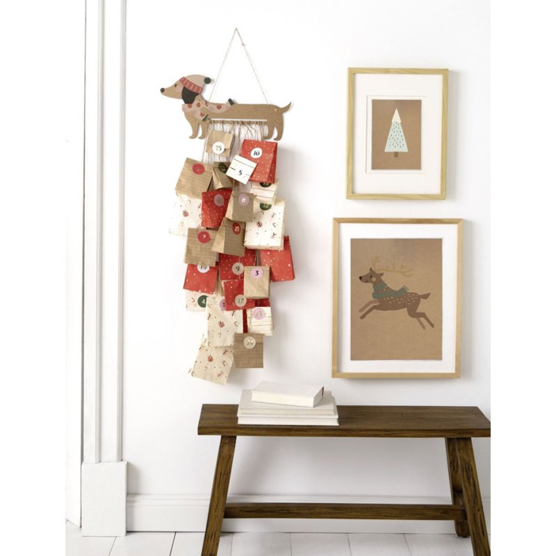 folia adventskalenderset SAUSAGE DOG, 54-delig, kraftkarton