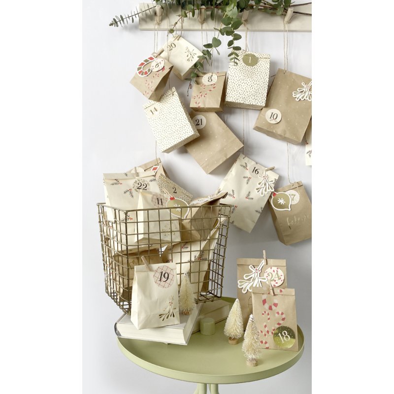 folia kerstkalender set FALALA, 97-delig, 24 zakjes, complete set