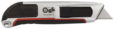 WEDO veiligheidscutter links/rechts, trapeziummes, zilver/zwart/rood