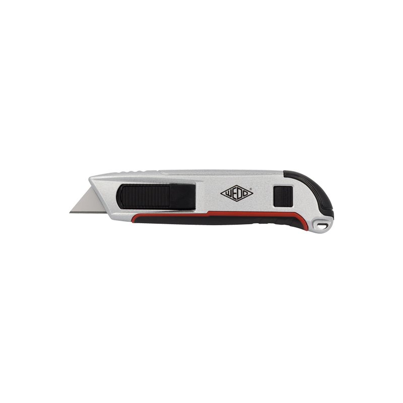 WEDO safety cutter left/right, trapezoid blade, silver/black/red