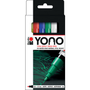 Marabu acrylstiften YONO, 0,5-1,5 mm, set van 6, gemixt