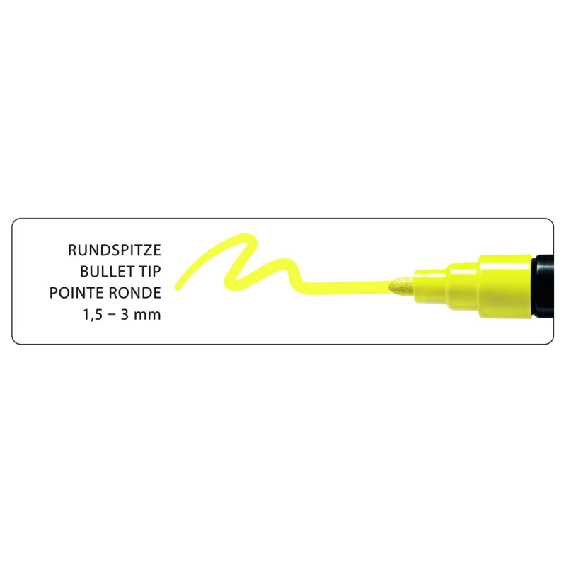 Marabu acrylmarker YONO, 1,5-3,0 mm, 4 neonkleuren