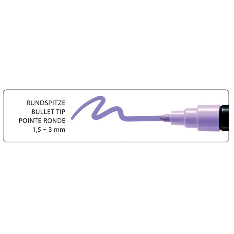 Marabu acrylstiften YONO, 1,5-3,0 mm, pastelkleuren, 6 stuks