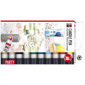 Marabu kaarsenverf Candle Pen, op waterbasis, 10 × 25 ml, set van 10