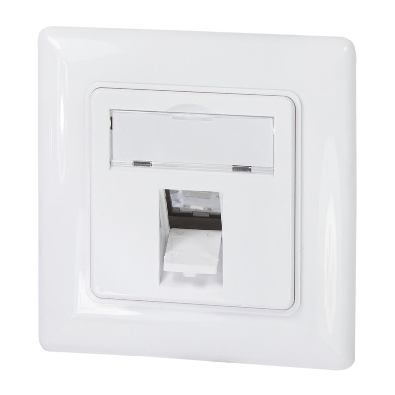 LogiLink Boîtier d'encastrement professionnel modules Keystone, simple, blanc pur, 80×80 mm