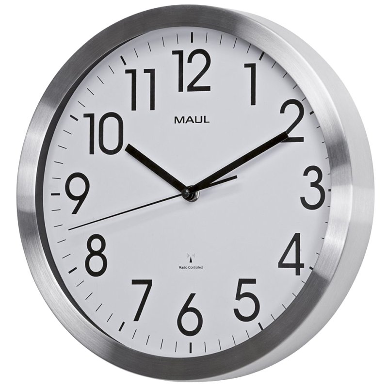 MAUL horloge mural radiopiloté MAULmove, diamètre 400 mm, cadran blanc