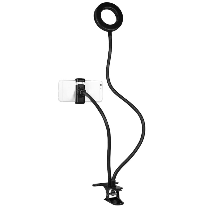 LogiLink lampe annulaire pour smartphone avec fixation à pince, 85 mm, 24 LEDs, température de couleur réglable