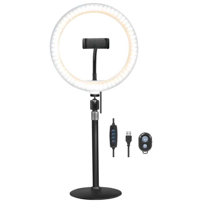 LogiLink anneau lumineux smartphone trépied, télécommande, 250 mm, 120 LEDs