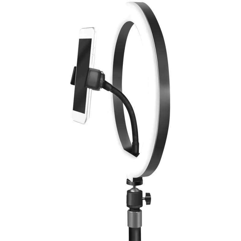 LogiLink anneau lumineux smartphone trépied, télécommande, 250 mm, 120 LEDs