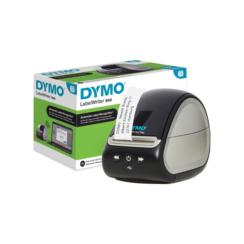 DYMO LabelWriter 550 labelprinter, thermisch direct, 300×300 dpi, USB/LAN
