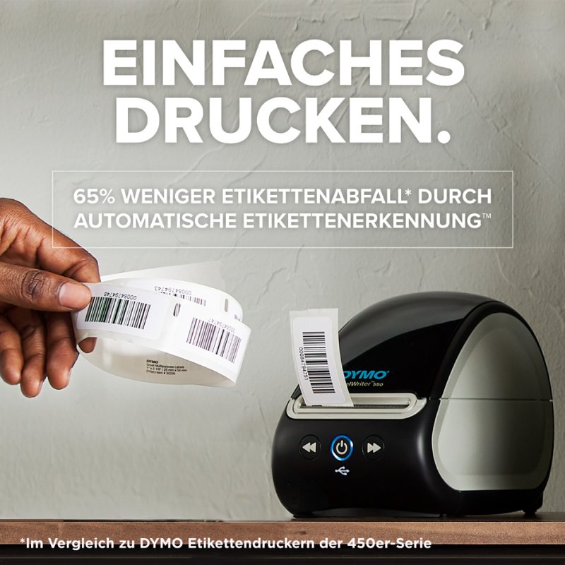 DYMO LabelWriter 550 labelprinter, thermisch direct, 300×300 dpi, USB/LAN