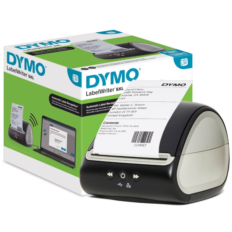 DYMO LabelWriter 5XL labelprinter, 300×300 dpi, USB/LAN, tot 53 etiketten/min