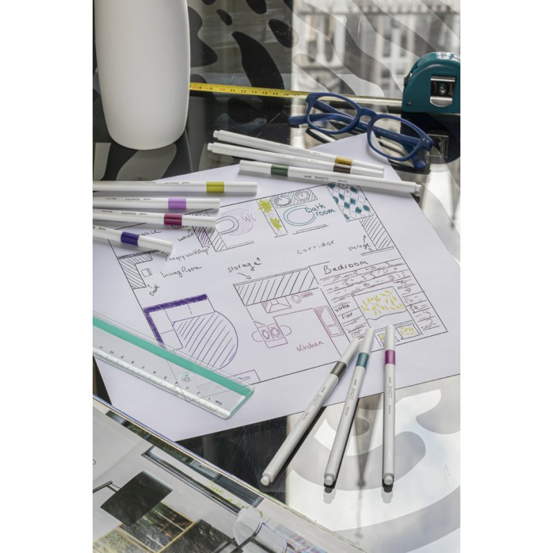 uni-ball fineliner EMOTT, pastelkleuren, 0,4 mm, 10 stuks