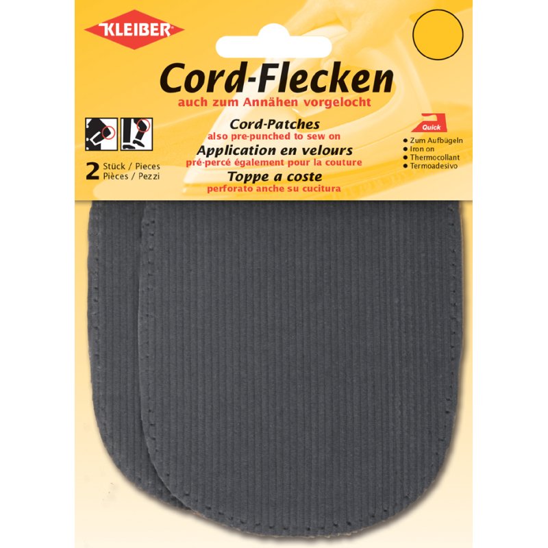KLEIBER koordvlekken deken, 135×100 mm, lichtgrijs, 2 stuks