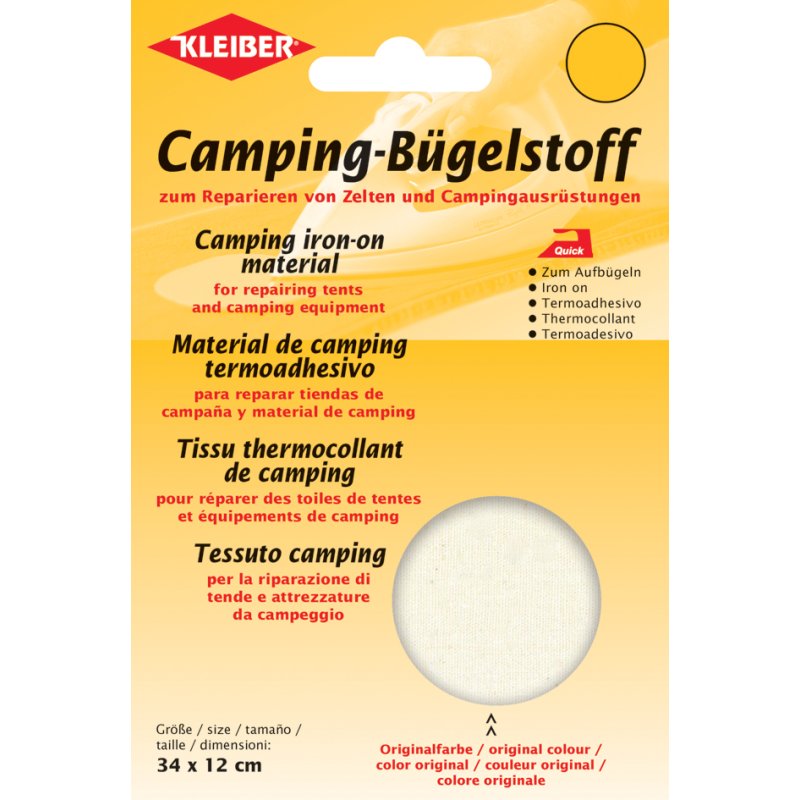 KLEIBER bande auto-agrippante camping rapide, gris, 100% coton, repassable
