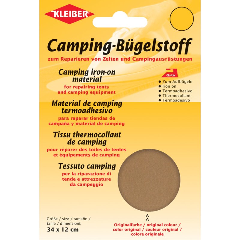 KLEIBER bande auto-agrippante camping rapide, gris, 100% coton, repassable