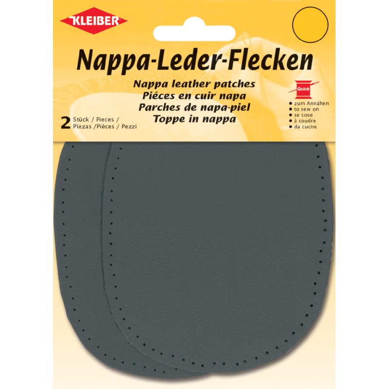 KLEIBER chiffons nappaleder ovale, brun foncé, 100 × 125 mm, 2 pièces