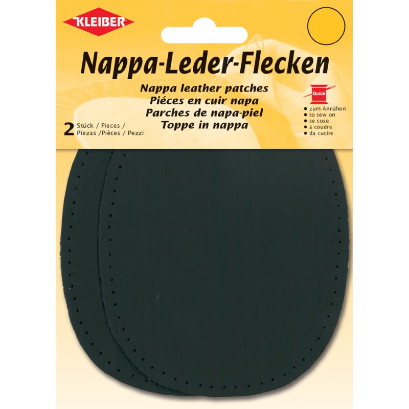 KLEIBER chiffons nappaleder ovale, brun foncé, 100 × 125 mm, 2 pièces