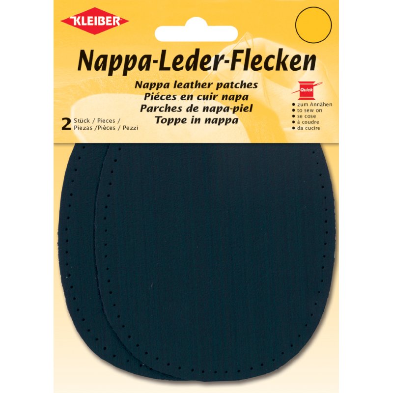 KLEIBER chiffons nappaleder ovale, brun foncé, 100 × 125 mm, 2 pièces