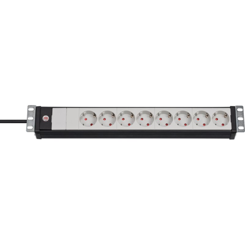 brennenstuhl stekkerdoos Premium-Line 19 inch, 8-voudig, zwart/grijs, 3 m kabel