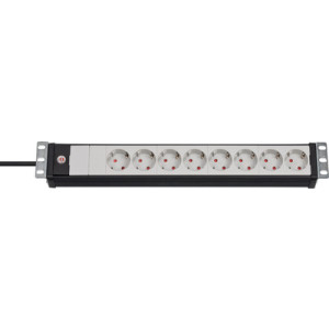 brennenstuhl stekkerdoos Premium-Line 19 inch, 8-voudig, zwart/grijs, 3 m kabel