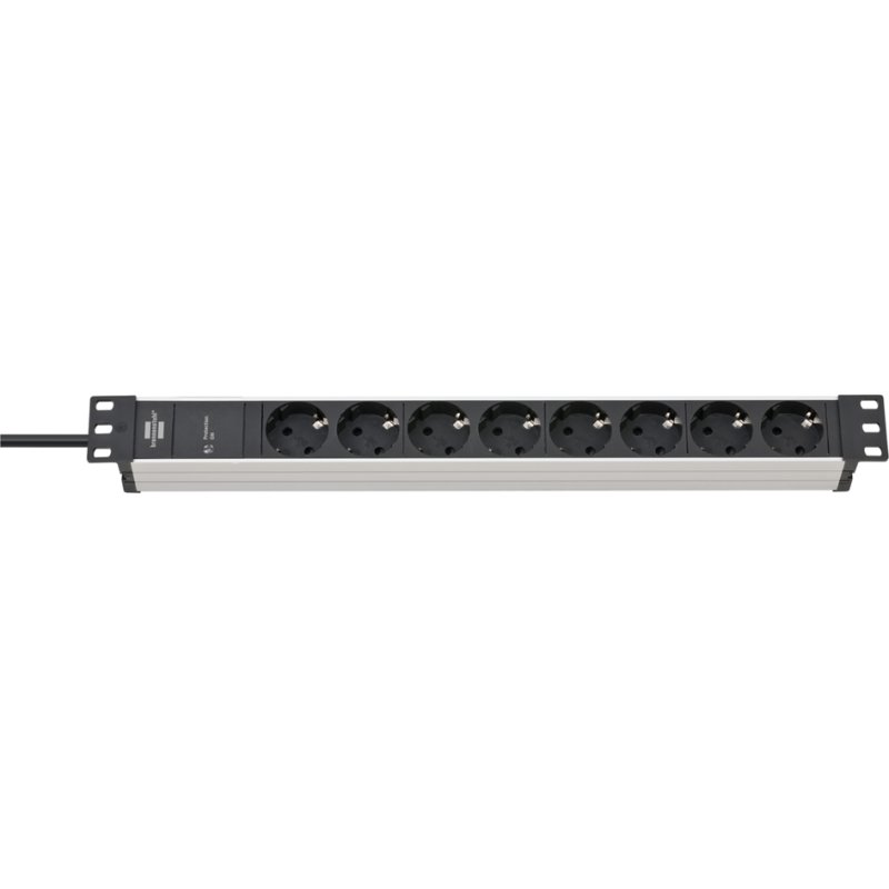 brennenstuhl 19 inch stekkerdoos aluminium, 8-voudig, overspanningsbeveiliging