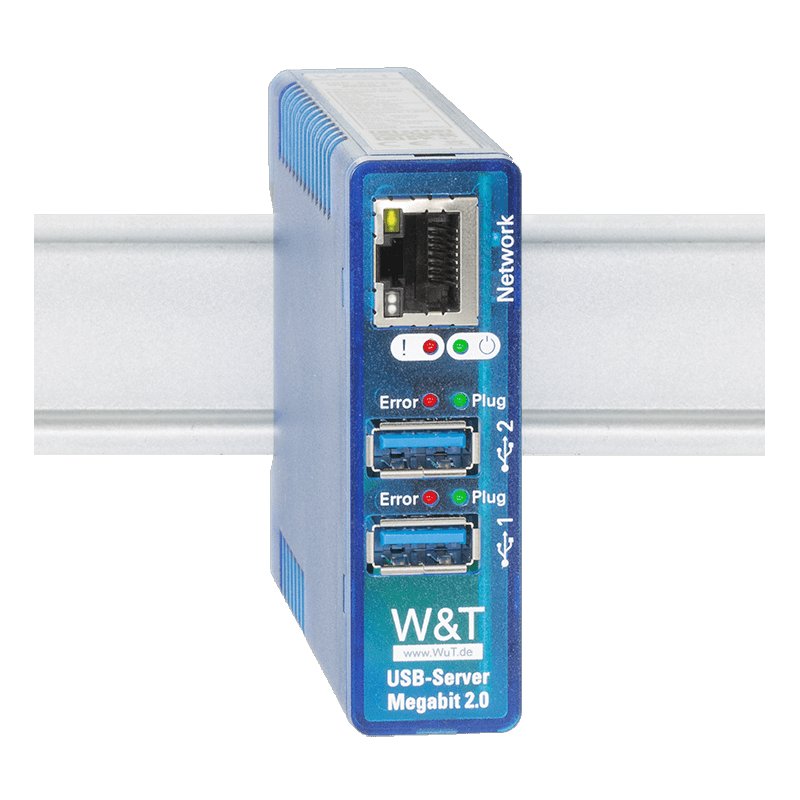W&T Serveur USB 53665, bleu, USB 2.0, support TCP/IP