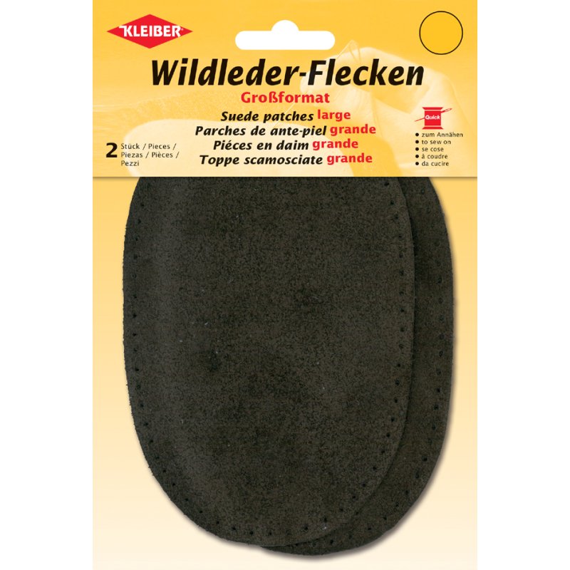 KLEIBER patchs de réparation simili-cuir, gris foncé, 2 pièces