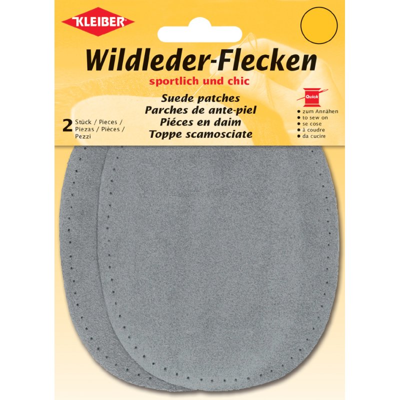 KLEIBER patchs de réparation simili-cuir, gris foncé, 2 pièces